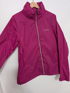 Columbia XL Shell Jacket Pink Windbreaker Full Zip Coat relaxed Fit Activewear